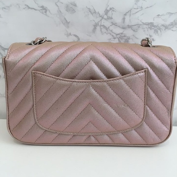 CHANEL ROSE GOLD MINI FLAP BAG 17B - Picture 7 of 8